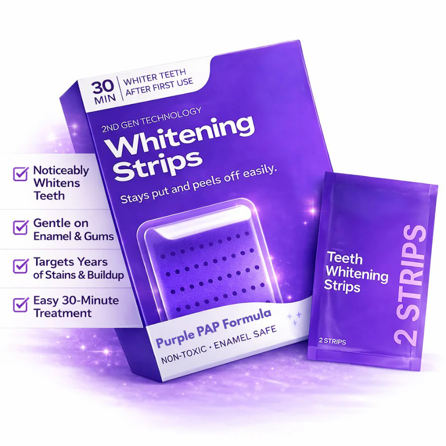 ⏰Last Day Promotion 60% OFF🔥 Purple Teeth Whitening Strips