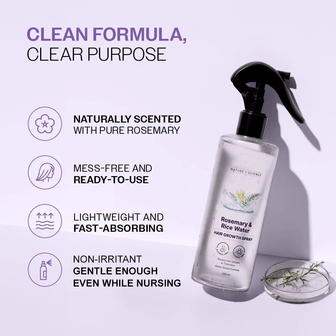Rosemary & Rice Water Hair Growth Spray - Postpartum Hair Recovery