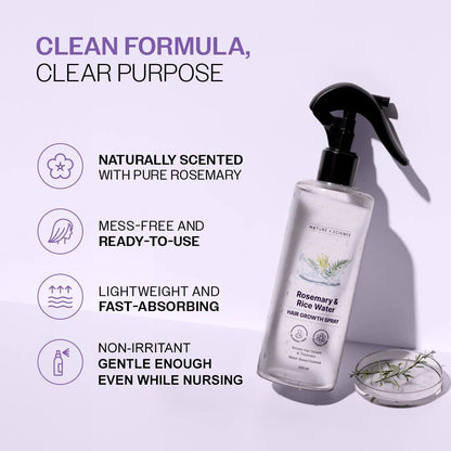 Rosemary & Rice Water Hair Growth Spray - Postpartum Hair Recovery
