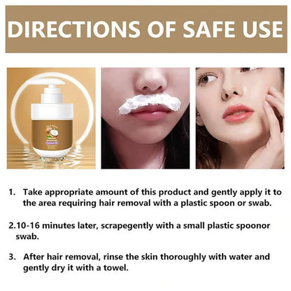 ⏰ FLASH SALE: 60% OFF 🔥 Coconut Oil Facial Hair Removal Cream