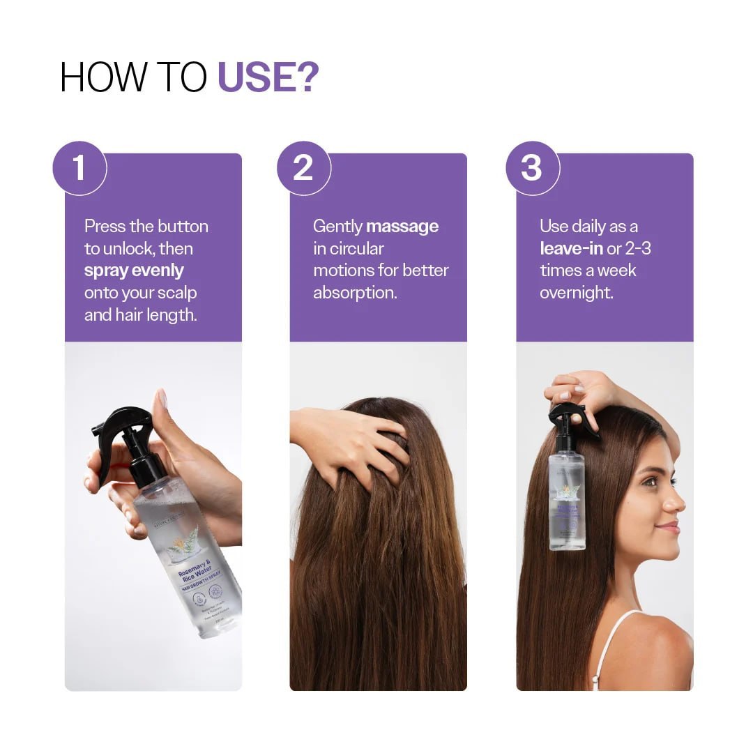 Rosemary & Rice Water Hair Growth Spray - Postpartum Hair Recovery