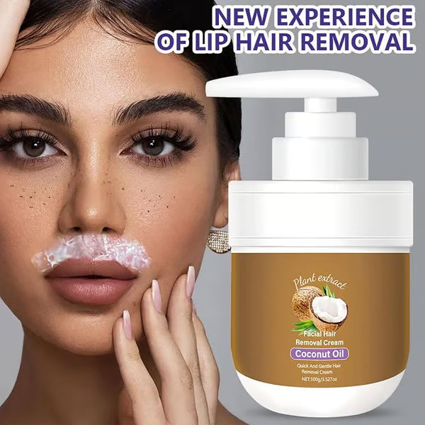 ⏰ FLASH SALE: 60% OFF 🔥 Coconut Oil Facial Hair Removal Cream