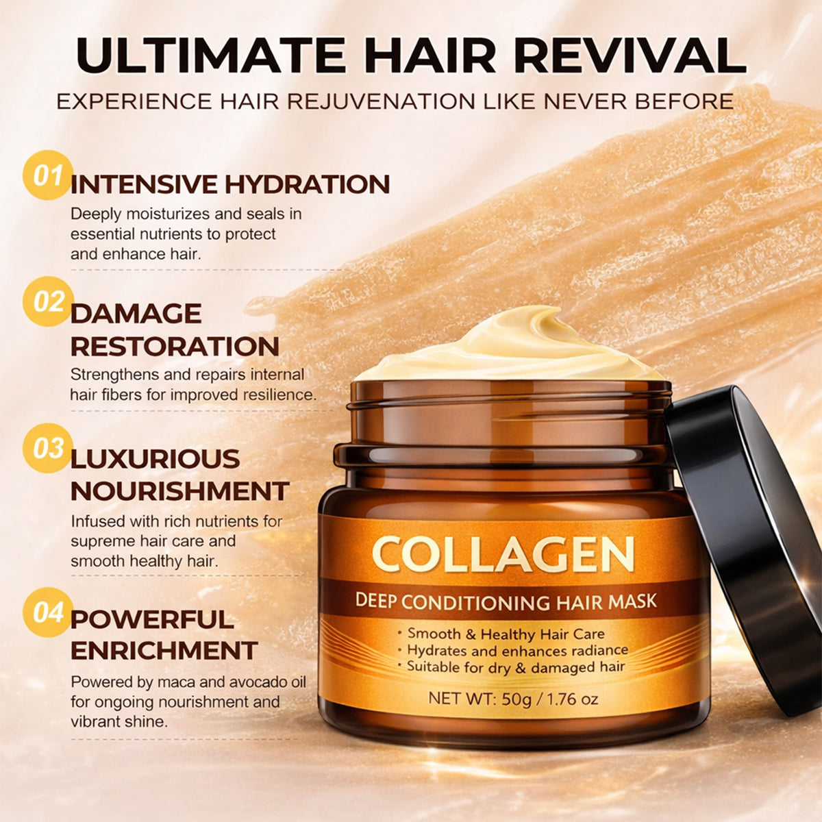 Collagen Deep Conditioning Hair Mask for Dry & Damaged Hair