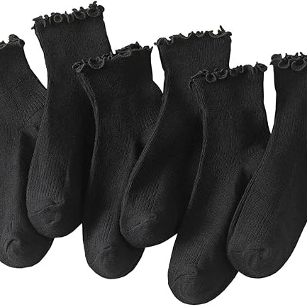 6 Pairs of Ruffle Socks Women