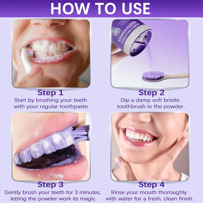 ✨Last Day Promotion 60% OFF ⏰ Purple Brightening Teeth Powder – Removes Stains, Enamel Safe & Sensitivity