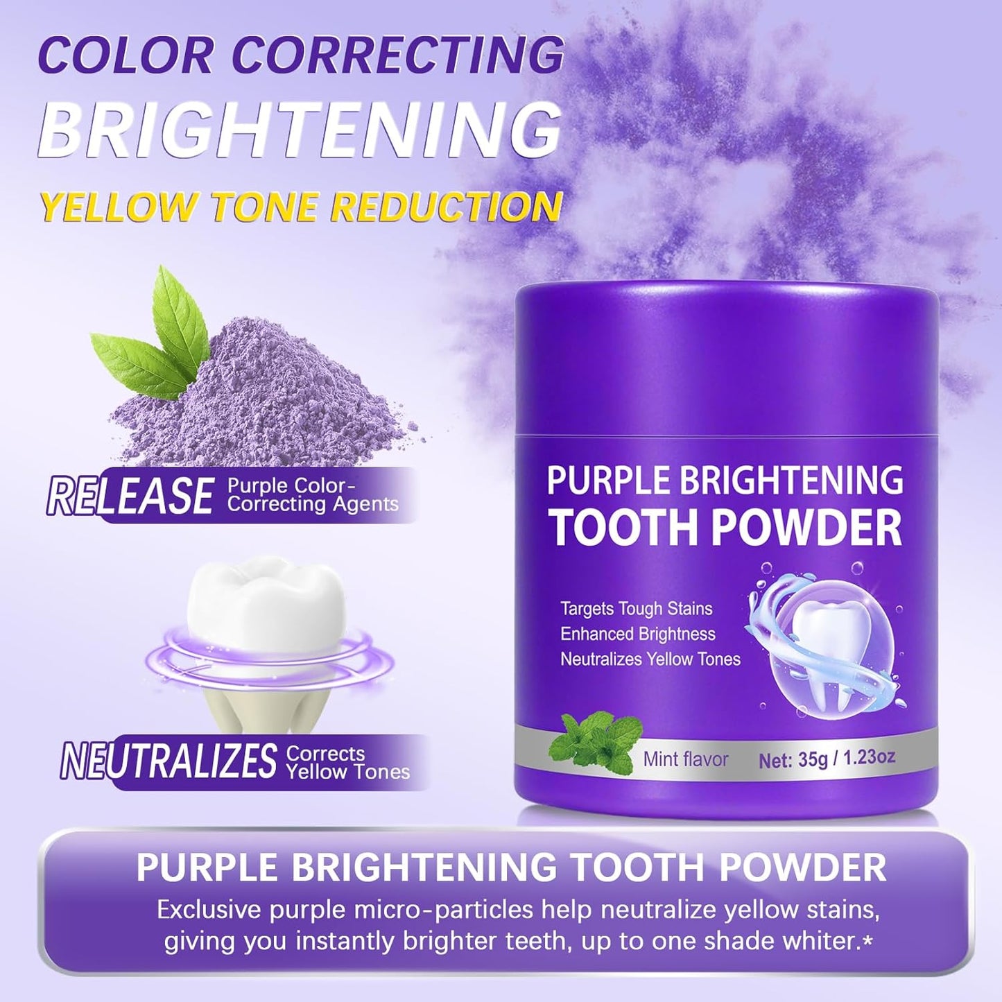 ✨Last Day Promotion 60% OFF ⏰ Purple Brightening Teeth Powder – Removes Stains, Enamel Safe & Sensitivity