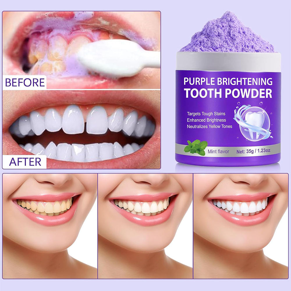 ✨Last Day Promotion 60% OFF ⏰ Purple Brightening Teeth Powder – Removes Stains, Enamel Safe & Sensitivity