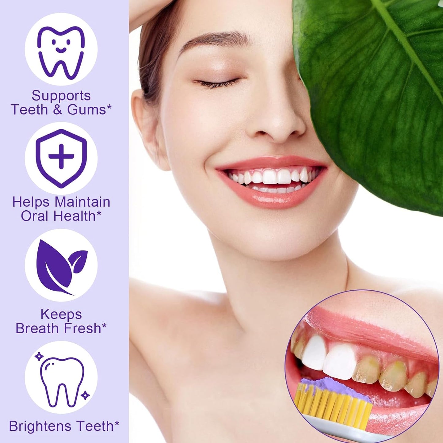 ✨Last Day Promotion 60% OFF ⏰ Purple Brightening Teeth Powder – Removes Stains, Enamel Safe & Sensitivity