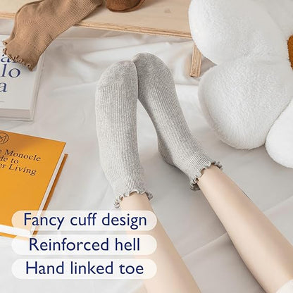 6 Pairs of Ruffle Socks Women