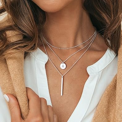 Initial Layered Necklaces