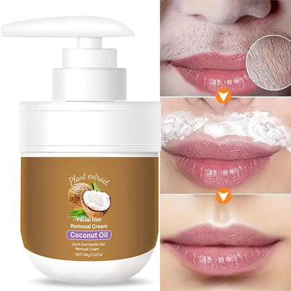 ⏰ FLASH SALE: 60% OFF 🔥 Coconut Oil Facial Hair Removal Cream