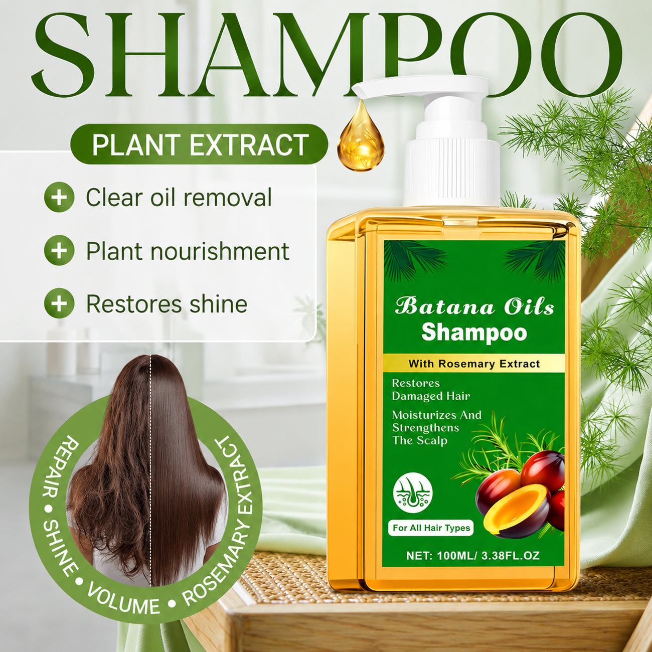 Batana Oil Shampoo with Rosemary Extract