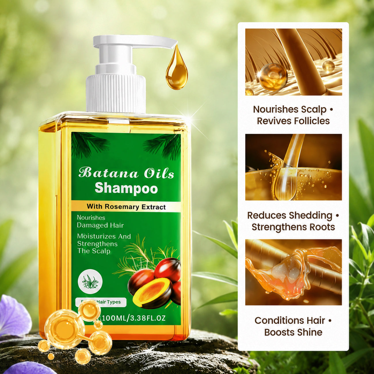 Batana Oil Shampoo with Rosemary Extract