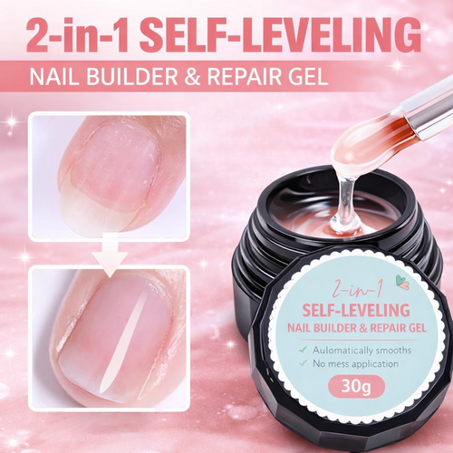 Last Day Promotion 60% OFF + FREE SHIPPING⏰ 2-in-1 Self-Leveling Nail Builder & Repair Gel 🏆 Over 50,000+ Sold