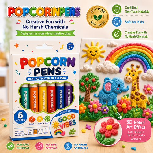 🎨 Popcorn Pens – The Screen-Free Craft the Whole Family Loves 👨‍👩‍👧