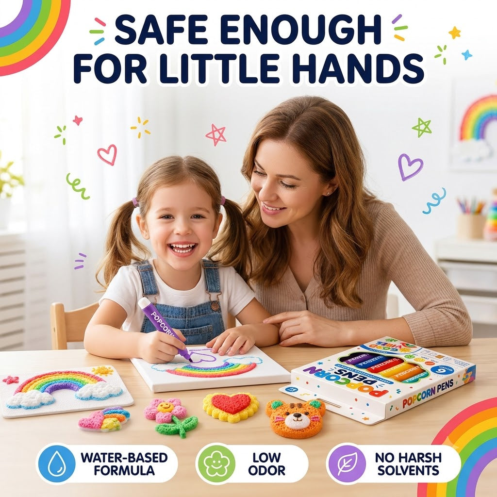 🎨 Popcorn Pens – The Screen-Free Craft the Whole Family Loves 👨‍👩‍👧