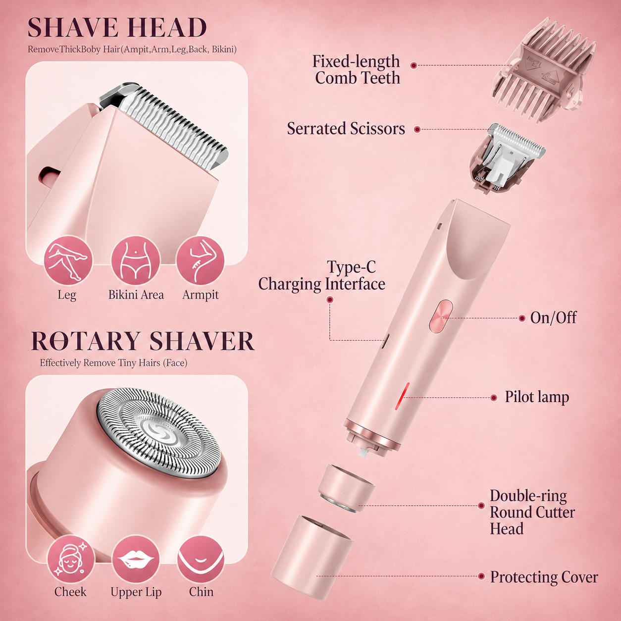 🔥 SUMMER SALE 60% 💞 2-in-1 Women’s Body Shaver & Bikini Trimmer ✨ Smooth Touch-Ups Without The Razor Burn