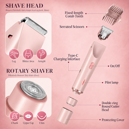 🔥 SUMMER SALE 60% 💞 2-in-1 Women’s Body Shaver & Bikini Trimmer ✨ Smooth Touch-Ups Without The Razor Burn