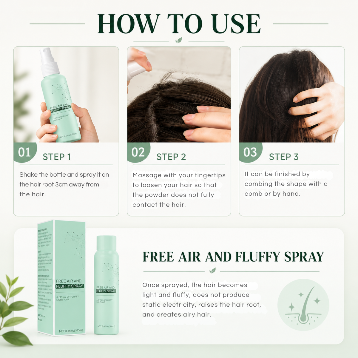 ⏰SUMMER SALE: 50% OFF 🔥 Hair Fluffy Spray - Volume Booster - Stylist-Recommended Texture Spray
