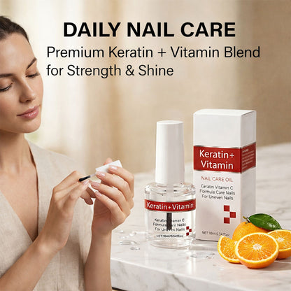 🎉Best Seller-60% Off💖 Keratin + Vitamins C Nail & Cuticle Oil, Impove Cracked Nails & Rigid Cuticles, Deep Moisture For Nails And Cuticles For Nail Growth