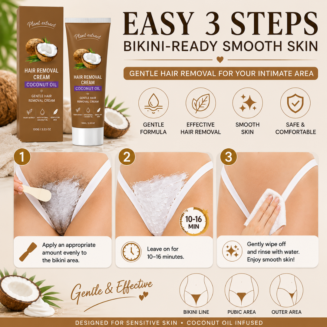⏰ FLASH SALE: 60% OFF 🔥 All-in-One Coconut Oil Hair Removal Cream
