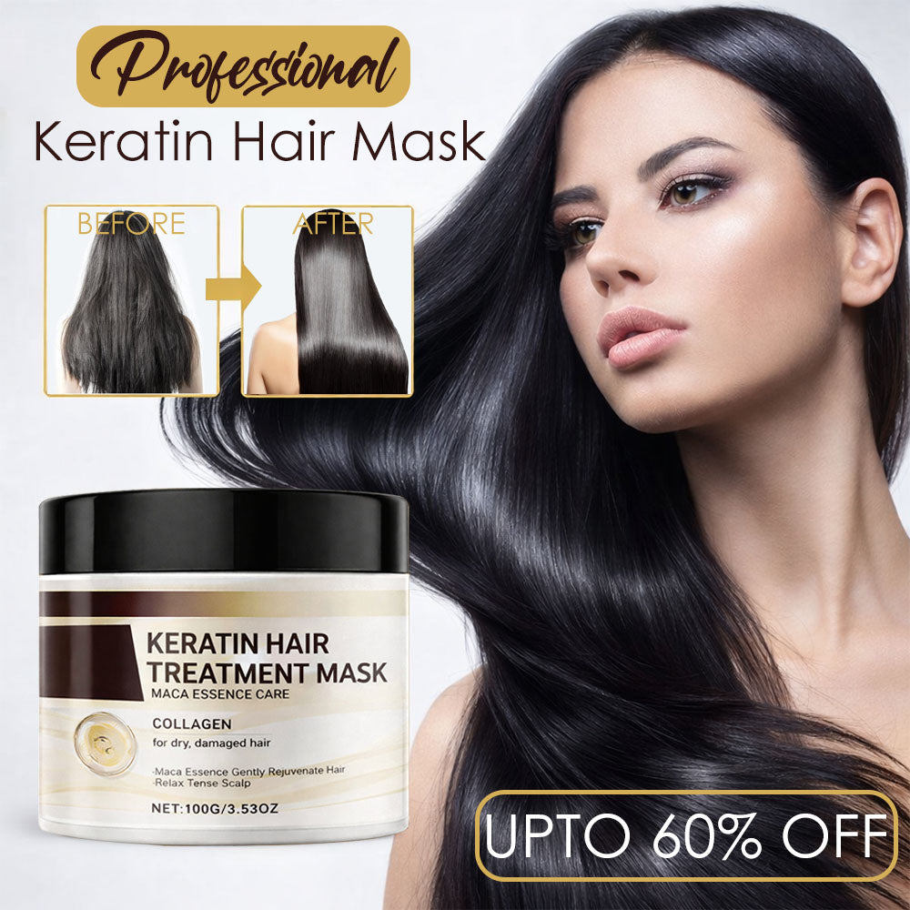⏰Just today – Sale 60% OFF 🔥 Professional Keratin Hair Treatment Mask for Dry Damaged Hair - Repair Nourishment Beauty - All Hair Types Masque