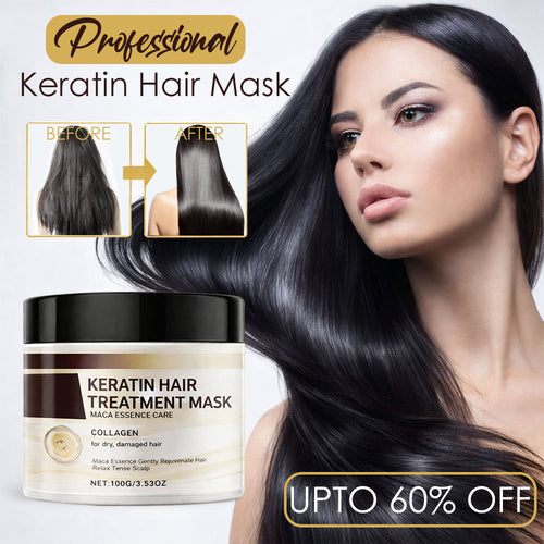 ⏰Just today – Sale 60% OFF 🔥 Professional Keratin Hair Treatment Mask for Dry Damaged Hair - Repair Nourishment Beauty - All Hair Types Masque