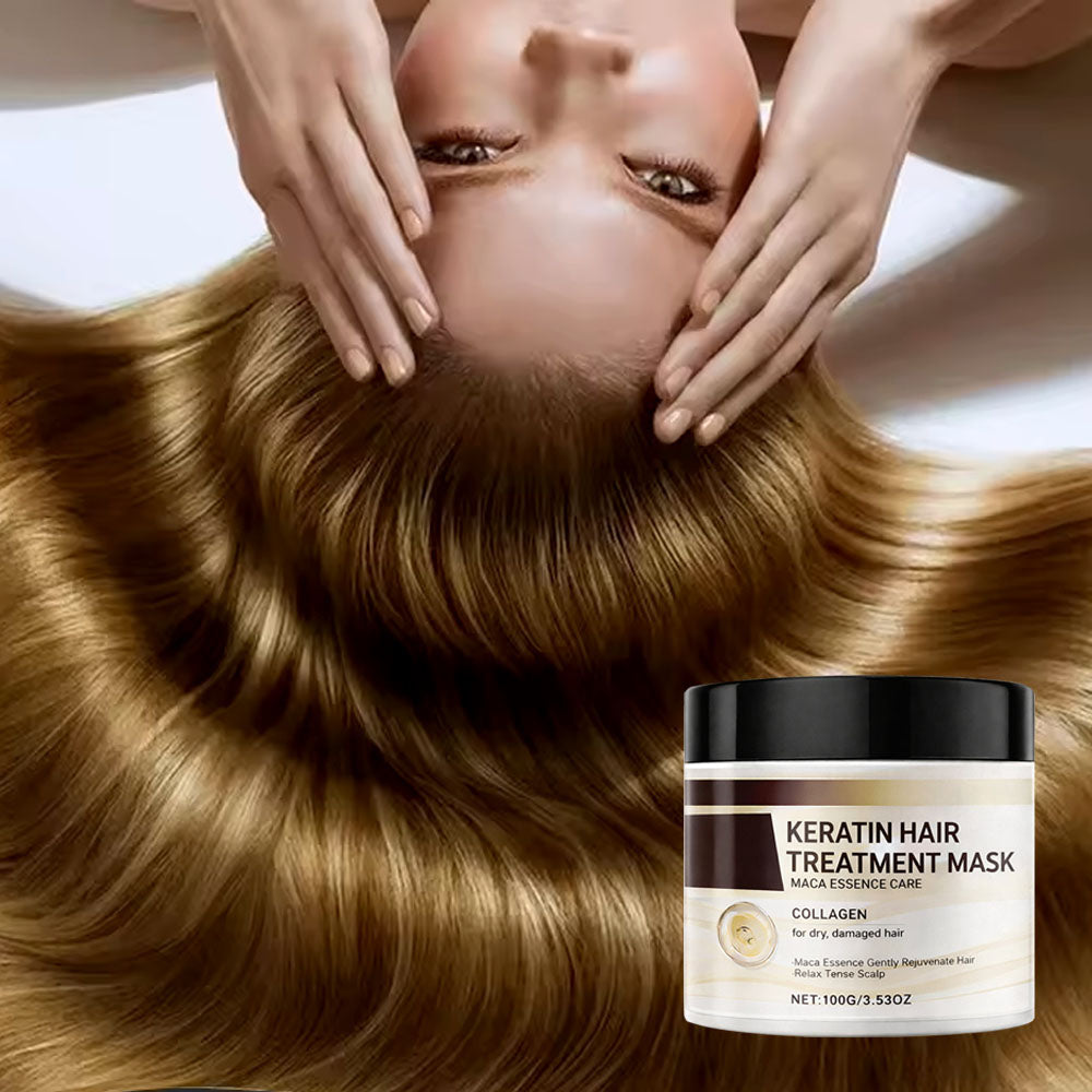 ⏰Just today – Sale 60% OFF 🔥 Professional Keratin Hair Treatment Mask for Dry Damaged Hair - Repair Nourishment Beauty - All Hair Types Masque