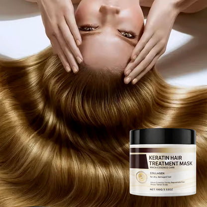 ⏰Just today – Sale 60% OFF 🔥 Professional Keratin Hair Treatment Mask for Dry Damaged Hair - Repair Nourishment Beauty - All Hair Types Masque