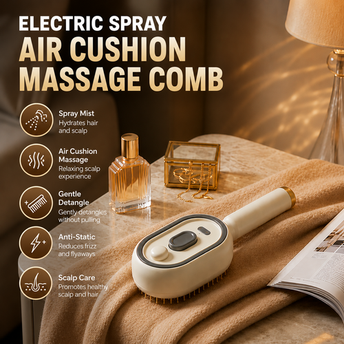 🔥Day SALE: 60% OFF🔥Electric Spray Air Cushion Massage Comb