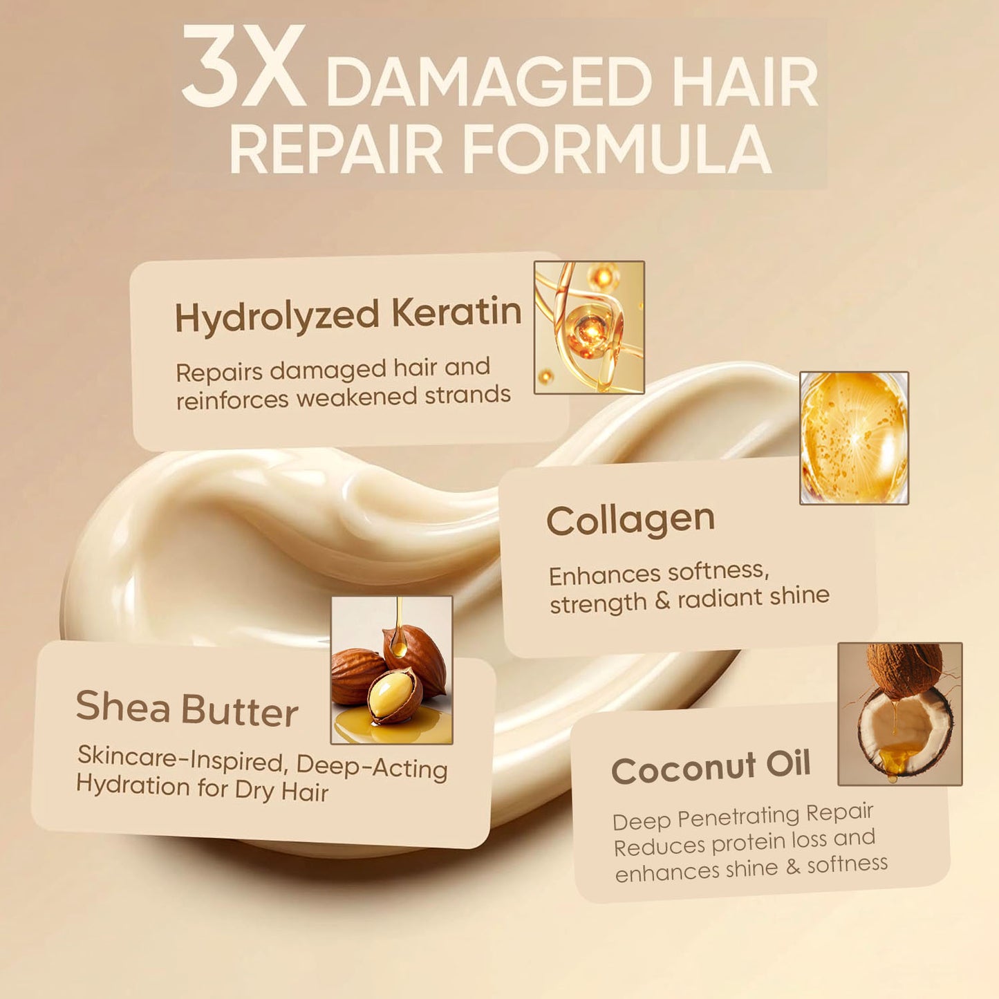 ⏰Just today – Sale 60% OFF 🔥 Professional Keratin Hair Treatment Mask for Dry Damaged Hair - Repair Nourishment Beauty - All Hair Types Masque