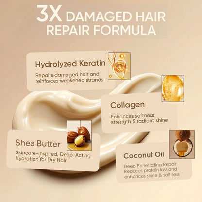 ⏰Just today – Sale 60% OFF 🔥 Professional Keratin Hair Treatment Mask for Dry Damaged Hair - Repair Nourishment Beauty - All Hair Types Masque