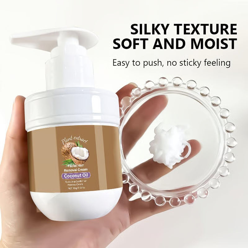 ⏰ FLASH SALE: 60% OFF 🔥 Coconut Oil Facial Hair Removal Cream