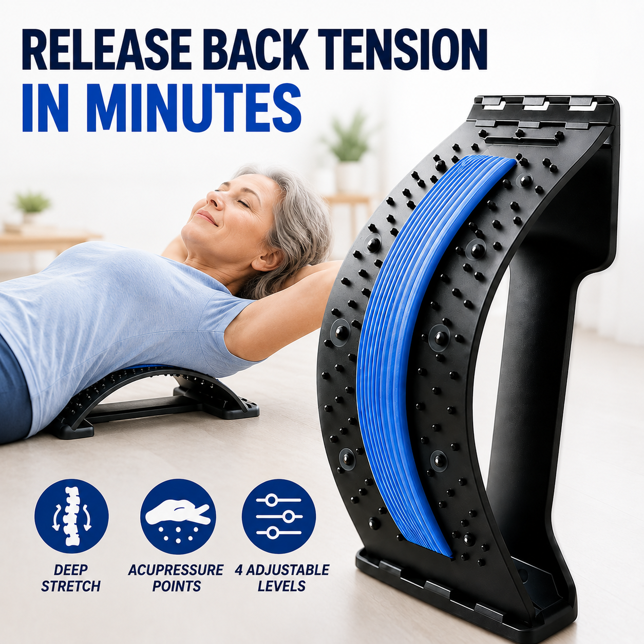 🧲60% OFF NOW🔥 Magnetic Lumbar Stretcher – Acupressure Massage, Portable Design & Relieves Back Pain
