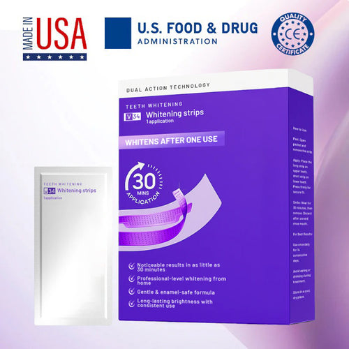 V34 Whitening Strips – Professional Teeth Whitening at Home