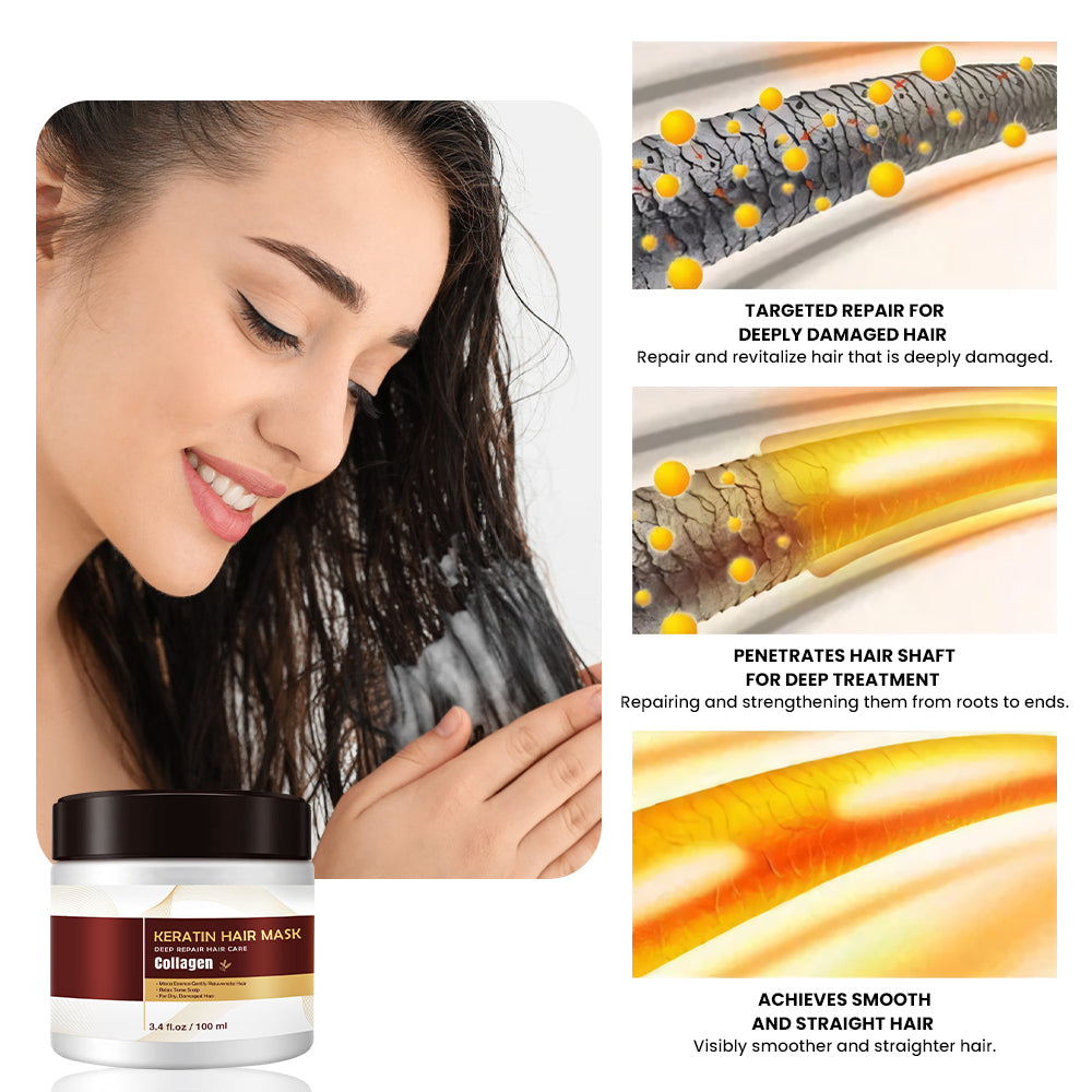HOT SALE 60% OFF🔥 Professional Collagen Hair Treatment Mask - Deep Nourishment, Strong Repair