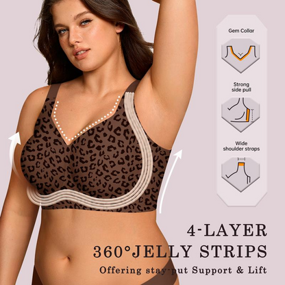 🎉Best Seller-60% Off💖 Women Jelly Bras Wirefree, Full Coverage No Underwire Everyday Bras Comfortable Wireless Padded Tshirt Bra