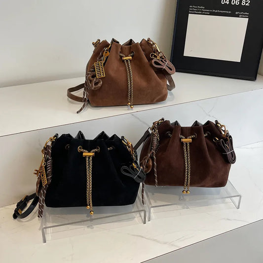 Vintage Drawstring Crossbody Bag