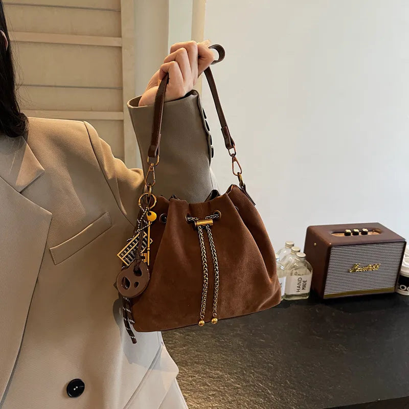 Vintage Drawstring Crossbody Bag