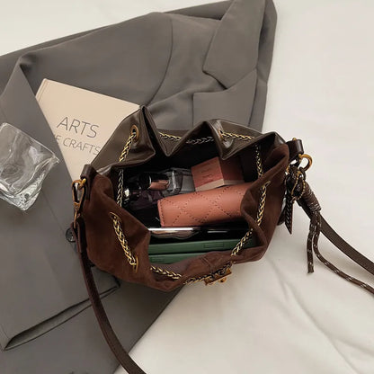 Vintage Drawstring Crossbody Bag