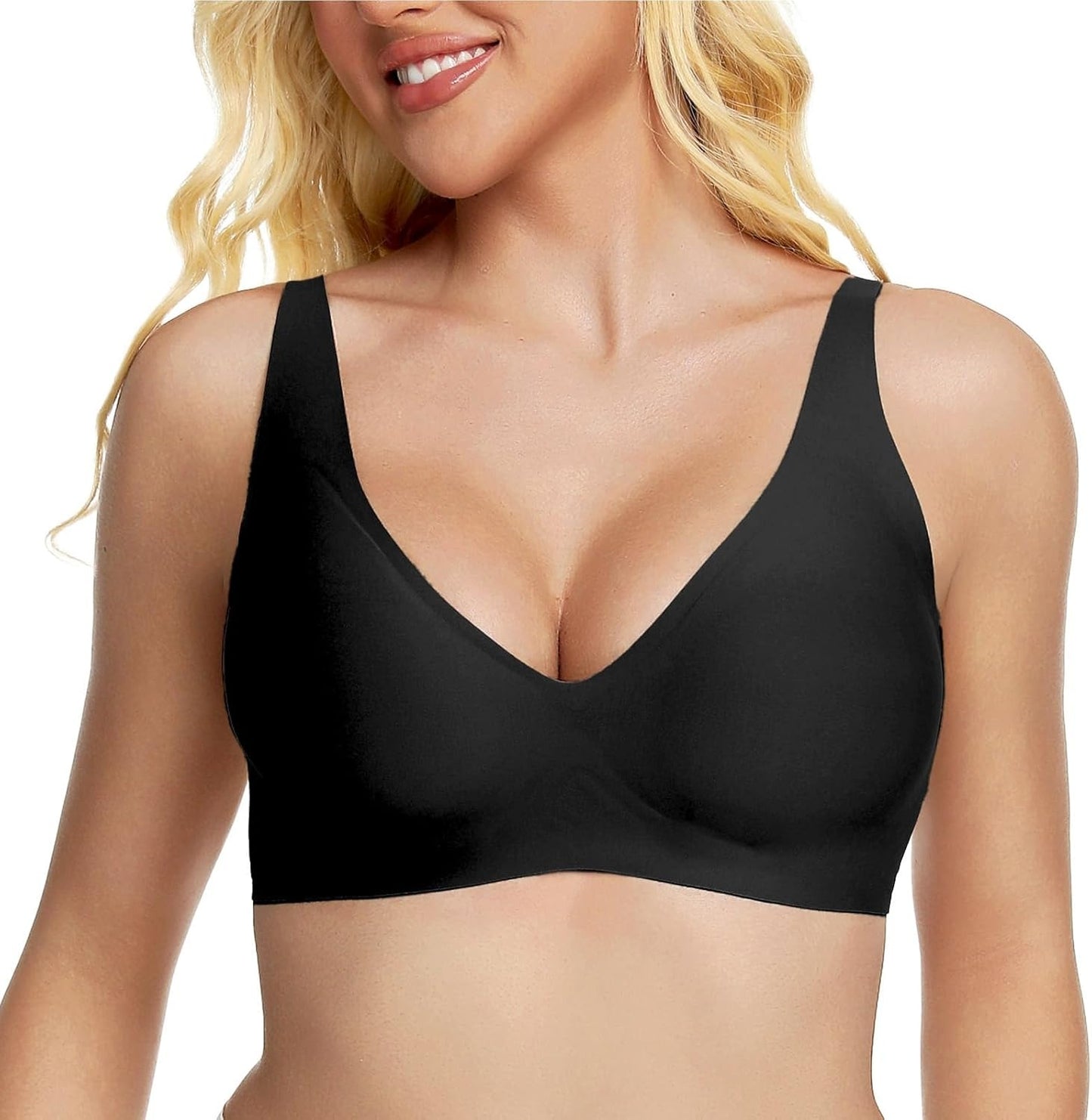🎉Best Seller-60% Off💖 Women Jelly Bras Wirefree, Full Coverage No Underwire Everyday Bras Comfortable Wireless Padded Tshirt Bra
