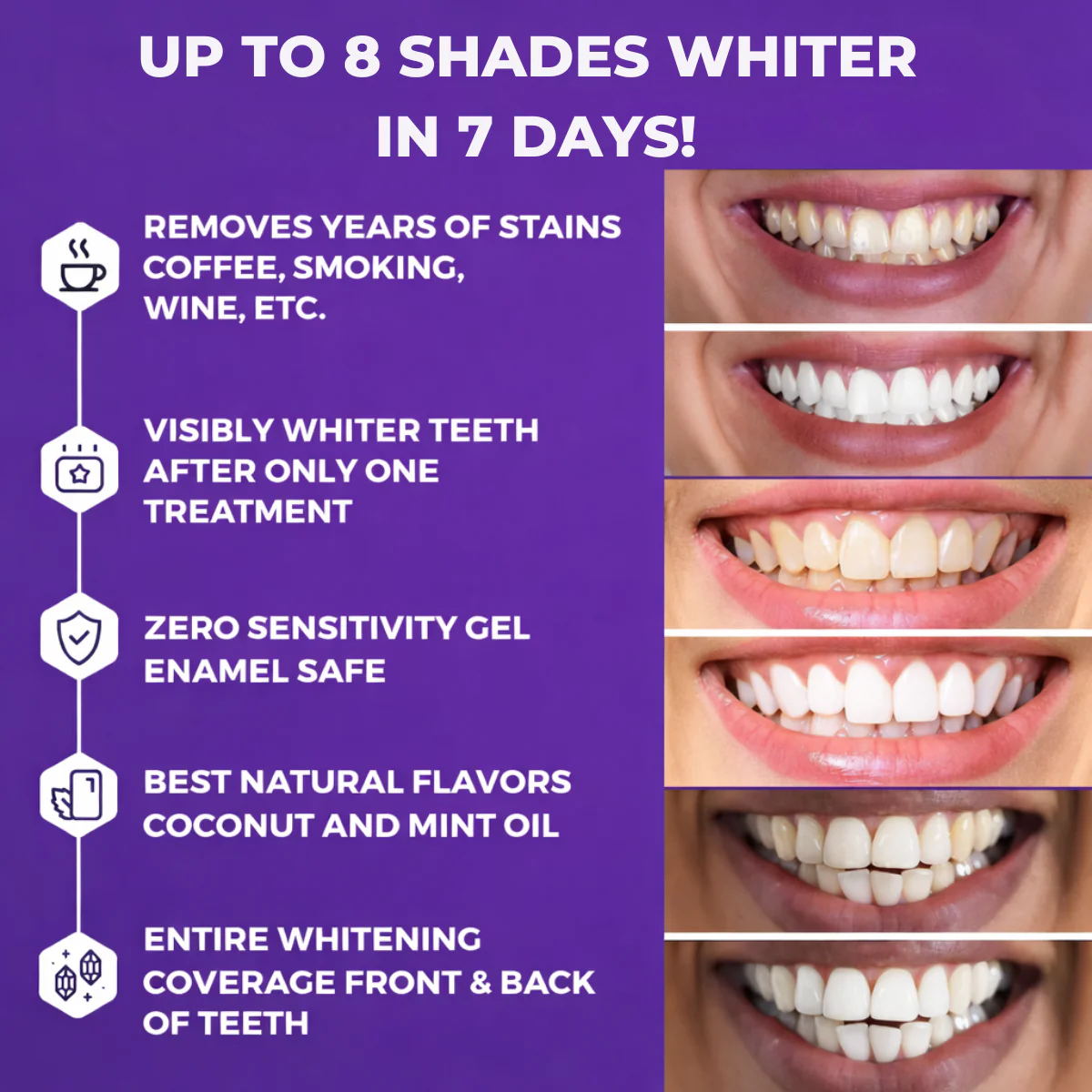 ⏰Last Day Promotion 60% OFF🔥 Purple Teeth Whitening Strips
