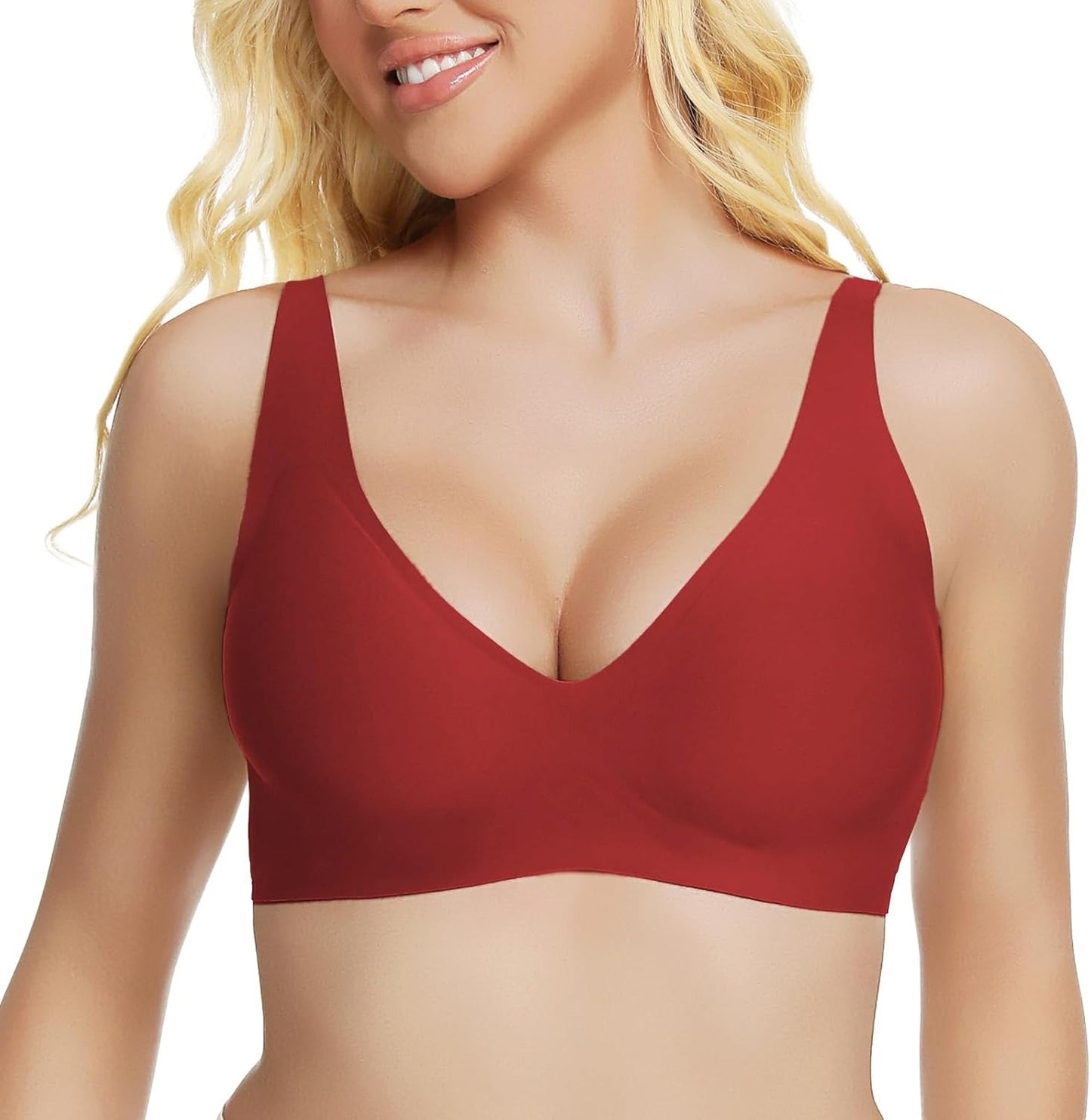🎉Best Seller-60% Off💖 Women Jelly Bras Wirefree, Full Coverage No Underwire Everyday Bras Comfortable Wireless Padded Tshirt Bra
