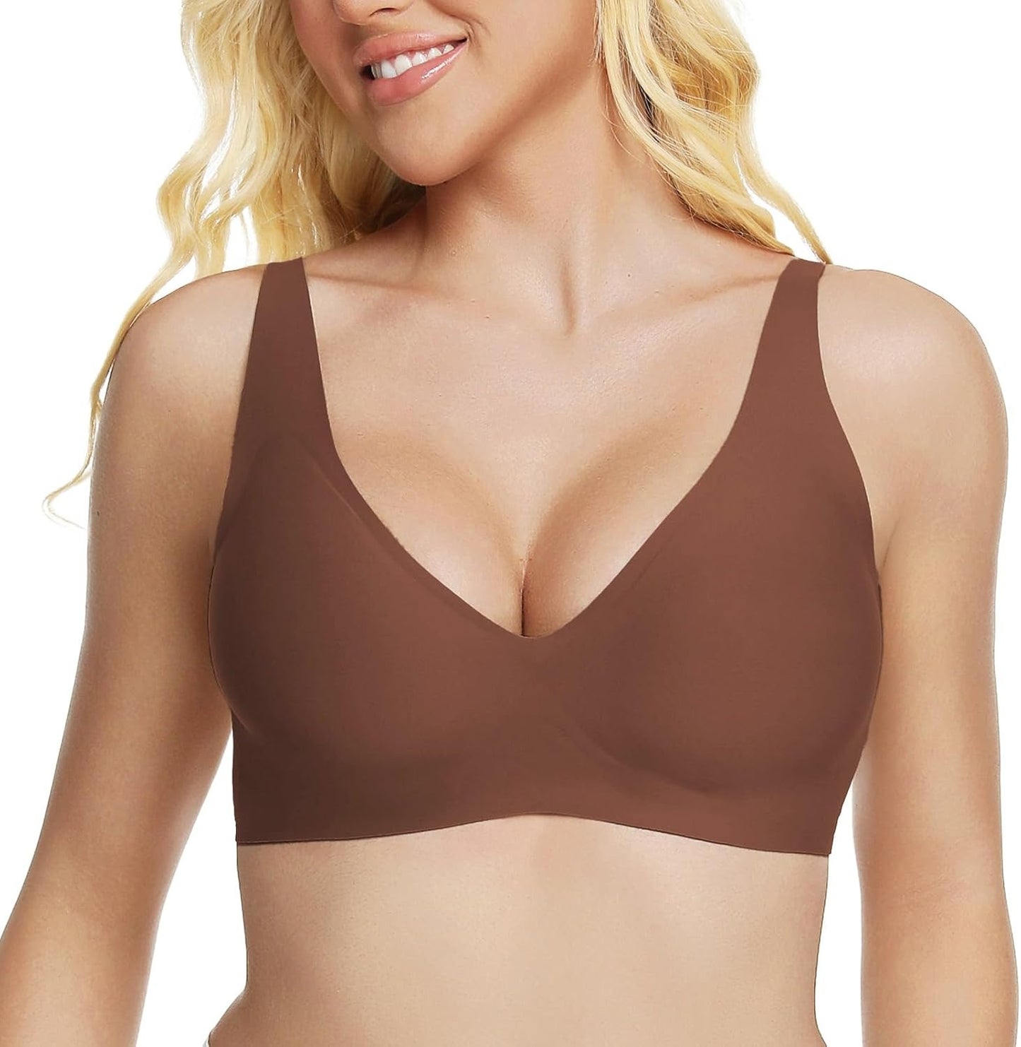 🎉Best Seller-60% Off💖 Women Jelly Bras Wirefree, Full Coverage No Underwire Everyday Bras Comfortable Wireless Padded Tshirt Bra