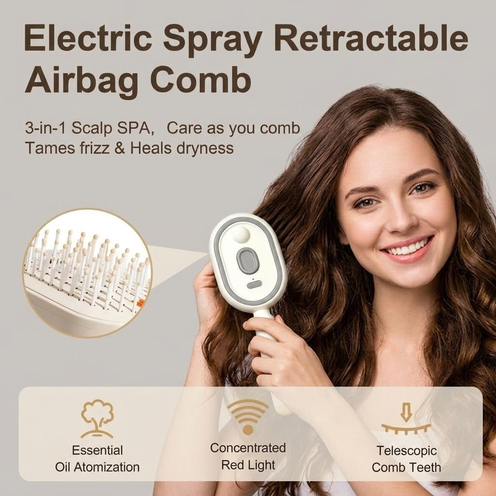 🔥Day SALE: 60% OFF🔥Electric Spray Air Cushion Massage Comb