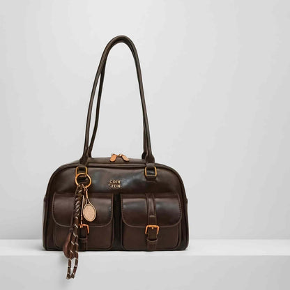 Classic Faux Leather Shoulder Bag
