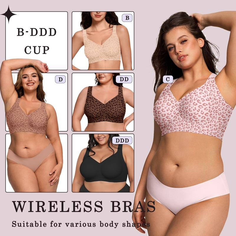 🎉Best Seller-60% Off💖 Women Jelly Bras Wirefree, Full Coverage No Underwire Everyday Bras Comfortable Wireless Padded Tshirt Bra