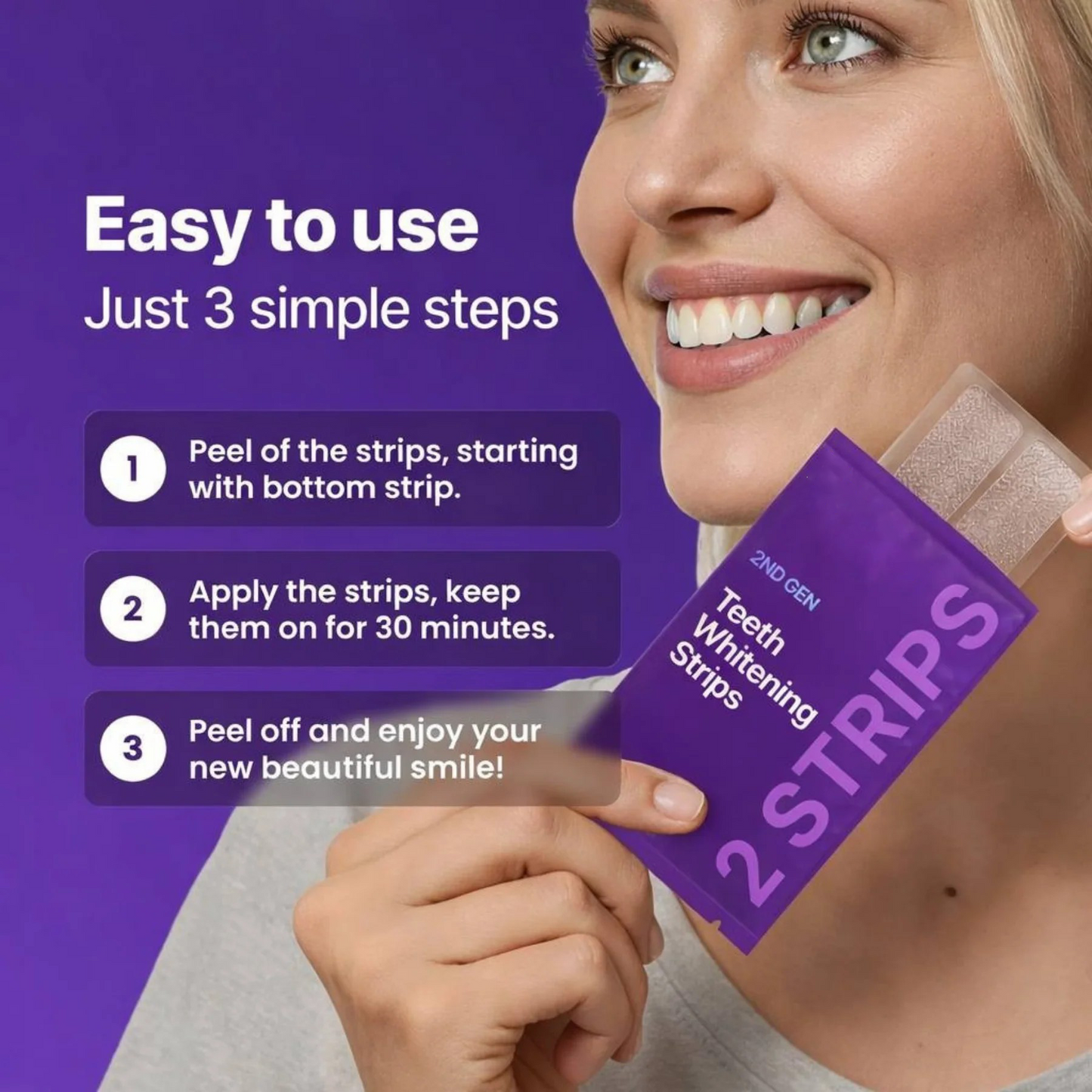 ⏰Last Day Promotion 60% OFF🔥 Purple Teeth Whitening Strips