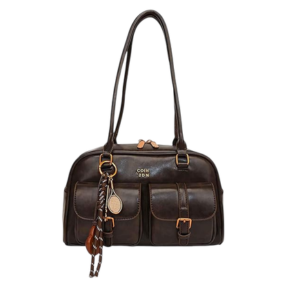 Classic Faux Leather Shoulder Bag