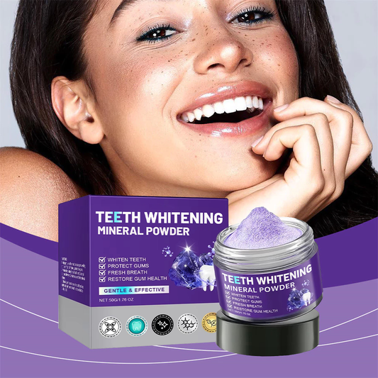 EXCLUSIVE DEAL 60% OFF + FREE GIFT ⏰ Advanced Mineral Whitening Tooth Powder - Removes Stains, No Sensitivity